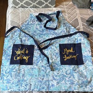 Lilly Pulitzer Blue Apron with Gold Accents